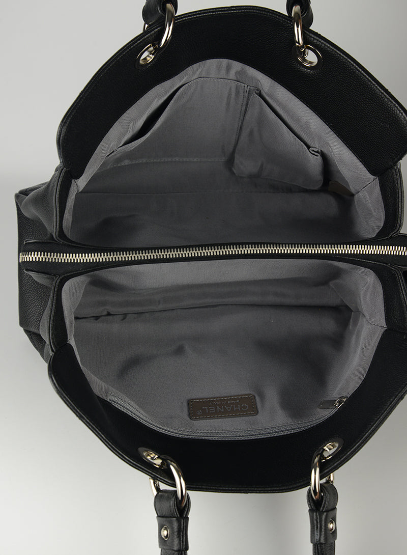 Chanel Black Caviar Leather Handbag - Luxury Designer Tote Bag for Women | Perfect for Work, Travel & Evening Events