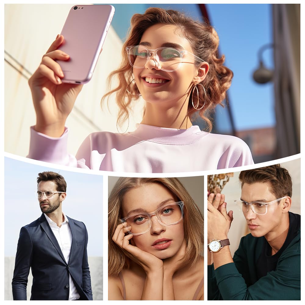 NZKNP Blue Light Blocking Glasses for Women & Men - Clear Anti-Eye Strain for Work & Gaming