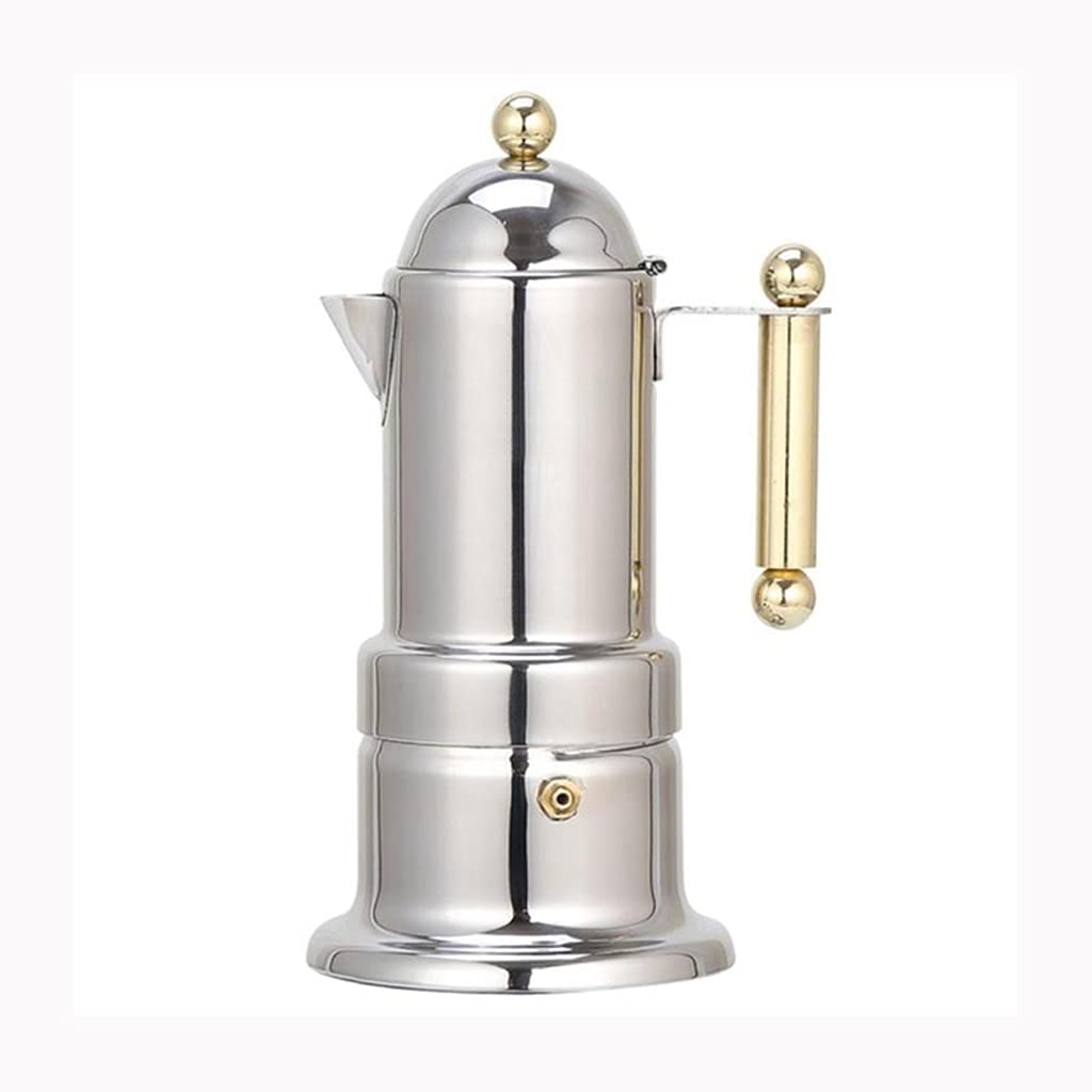 TWDYC 200ml 4-Cup Stainless Steel Moka Pot - Stovetop Espresso Maker for Rich Italian Coffee, Durable Coffee Machine with Filter for Home & Office Use - Perfect for Espresso, Latte & Cappuccino Lovers