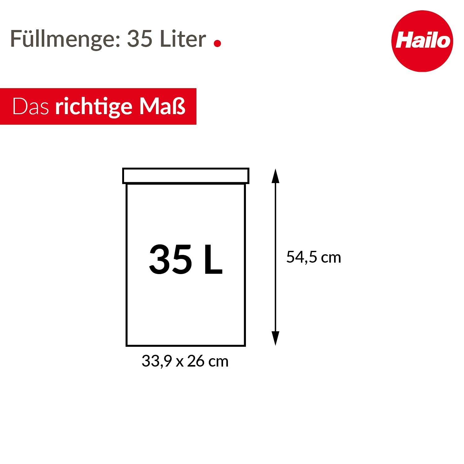 Hailo Big Box Swing Waste Bin - 35L Silver Trash Can for Kitchen, Office, Bathroom & Home - Durable & Stylish Garbage Bin with Lid