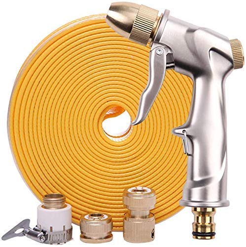 **High Pressure Water Jet Gun - Heavy Duty Garden Hose Nozzle Spray Gun with 8 Adjustable Patterns, Pure Copper Car Wash & Bonsai Watering Tool for Home, Yard, and Vehicle Cleaning**    *(Perfect for Washing Cars, Watering Plants, Cleaning Patios, and Outdoor Surfaces)*