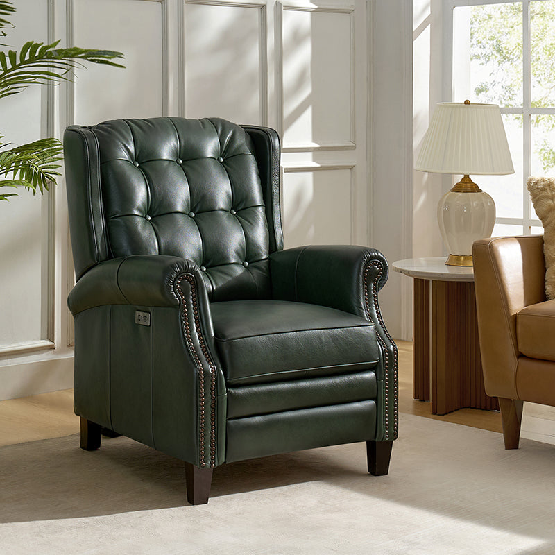 Premium Ruben Buttery Soft Leather Power Recliner Chair - Ergonomic Living Room Furniture for Relaxing, Watching TV & Napping
