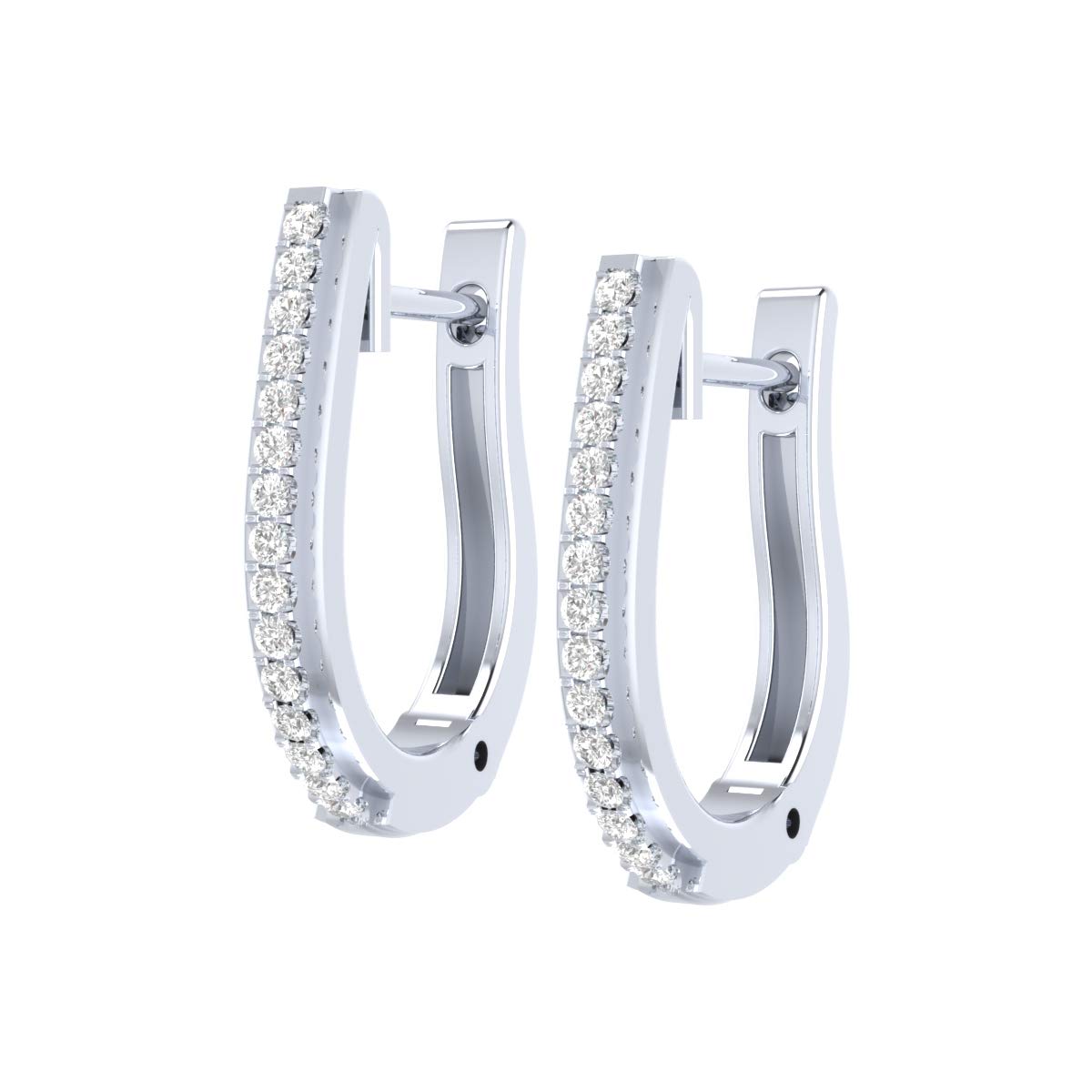 14K White Gold 1/10 to 3/4 Carat Natural Diamond Huggie Hoop Earrings for Women - Elegant Everyday Jewelry for Work, Parties & Special Occasions