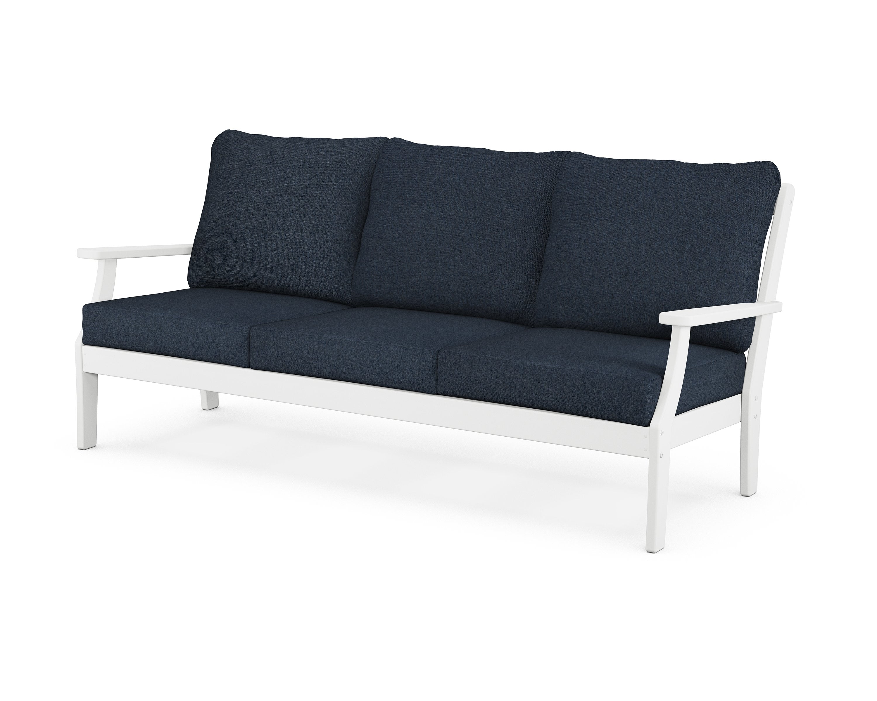 Polywood Braxton Deep Seating Sofa - Outdoor Patio Furniture Set for Garden, Poolside & Backyard Relaxation