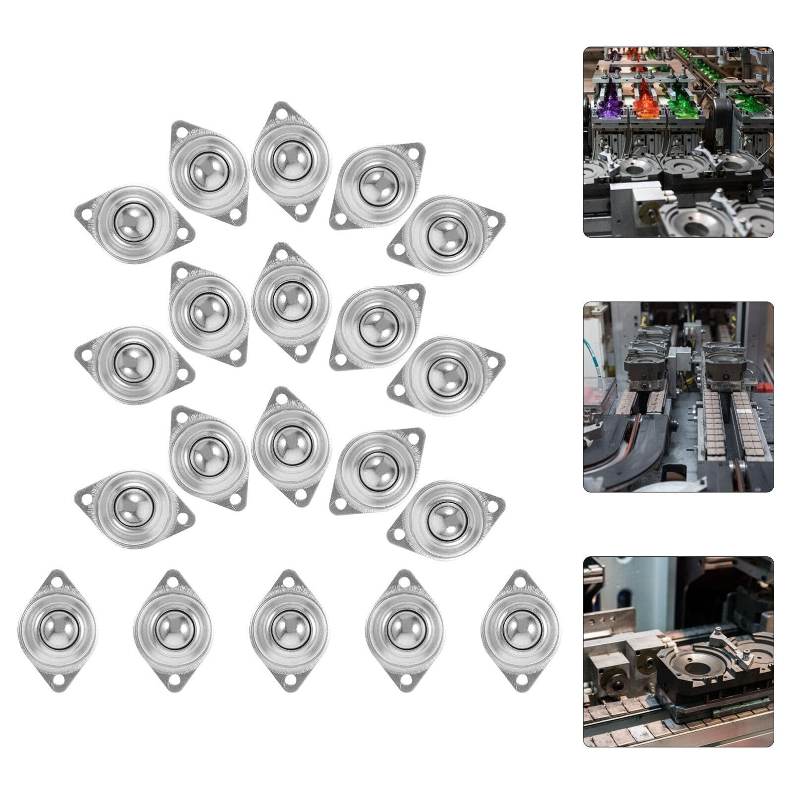 Totority 100Pcs Universal Ball Transfer Units - Heavy Duty Roller Ball Casters for Conveyor Systems, Furniture & Industrial Applications - Smooth 360° Rotation for Material Handling & Workstations