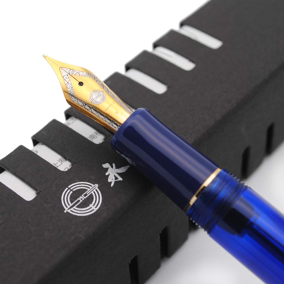 Original Vacuum Filling Fountain Pen - Royal Blue 0.5mm Fine Nib for Office & Calligraphy