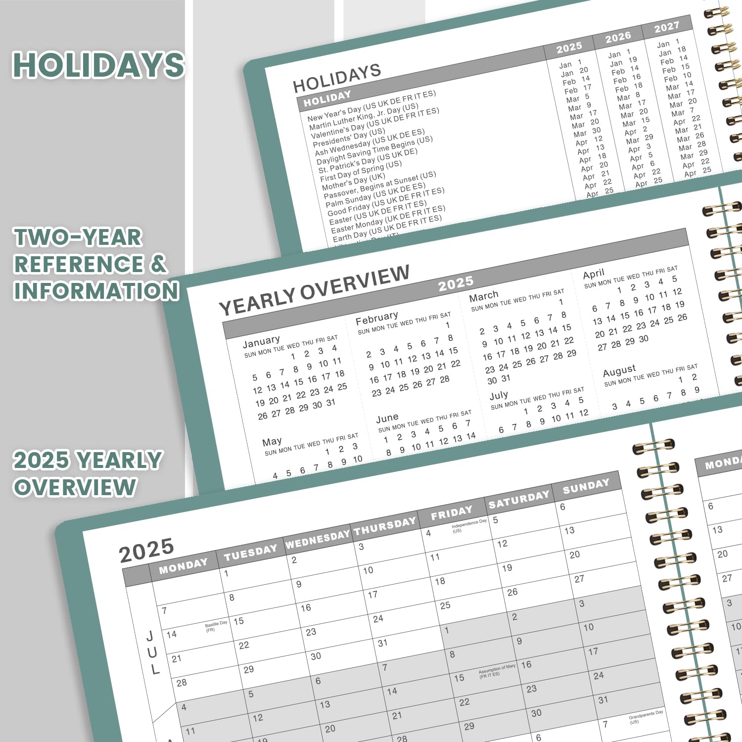 2025-2026 Academic Planner - July 2025 to June 2026 Appointment Book, A4 Weekly & Hourly Planner with 15-Minute Time Slots, Soft Leather Cover (21.8 x 29 cm) - Perfect for Students, Teachers & Professionals