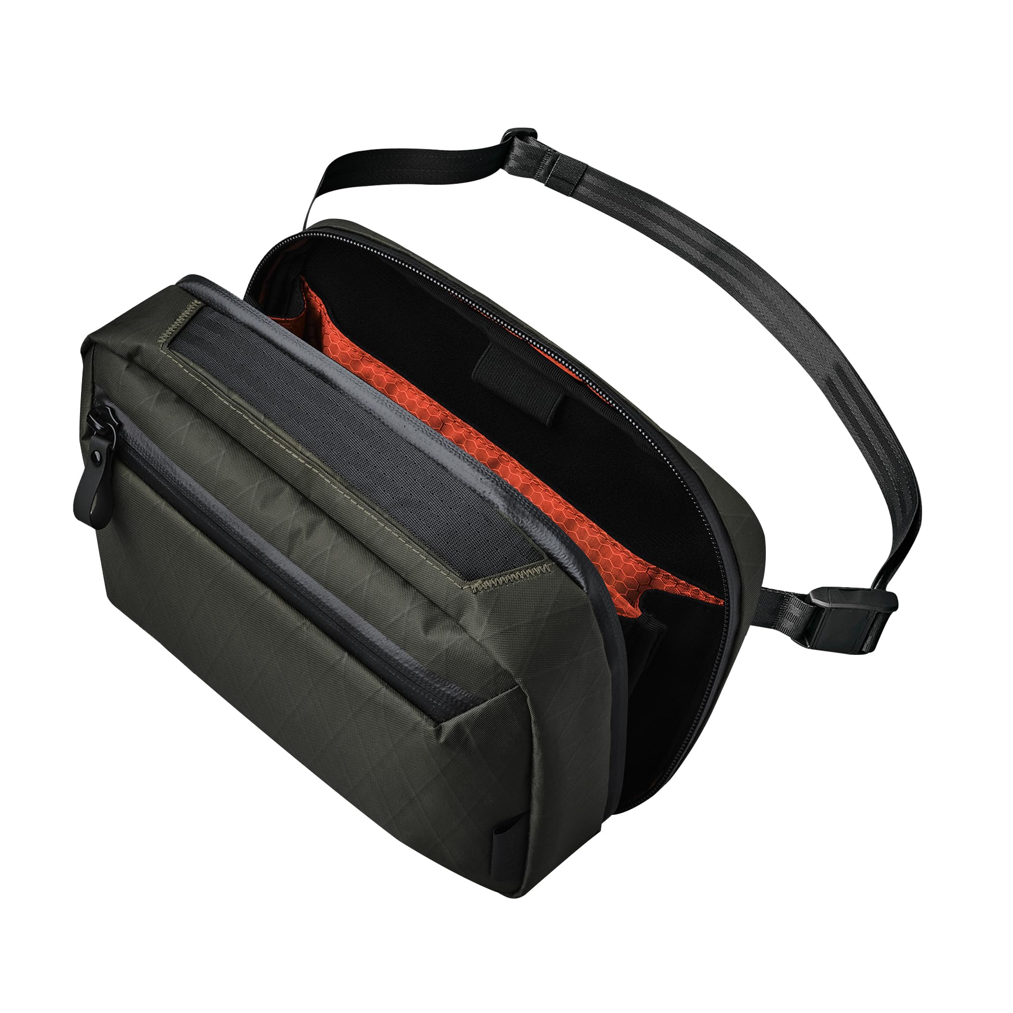 ALPAKA Elements Tech Case Max X-Pac VX21 - Convertible Sling Bag with Adjustable Strap, Waterproof Fabric & Lockable YKK Zippers for iPad Mini 6, Electronics, EDC Gear - Perfect for Travel, Work & Outdoor Adventures (Dark Green)
