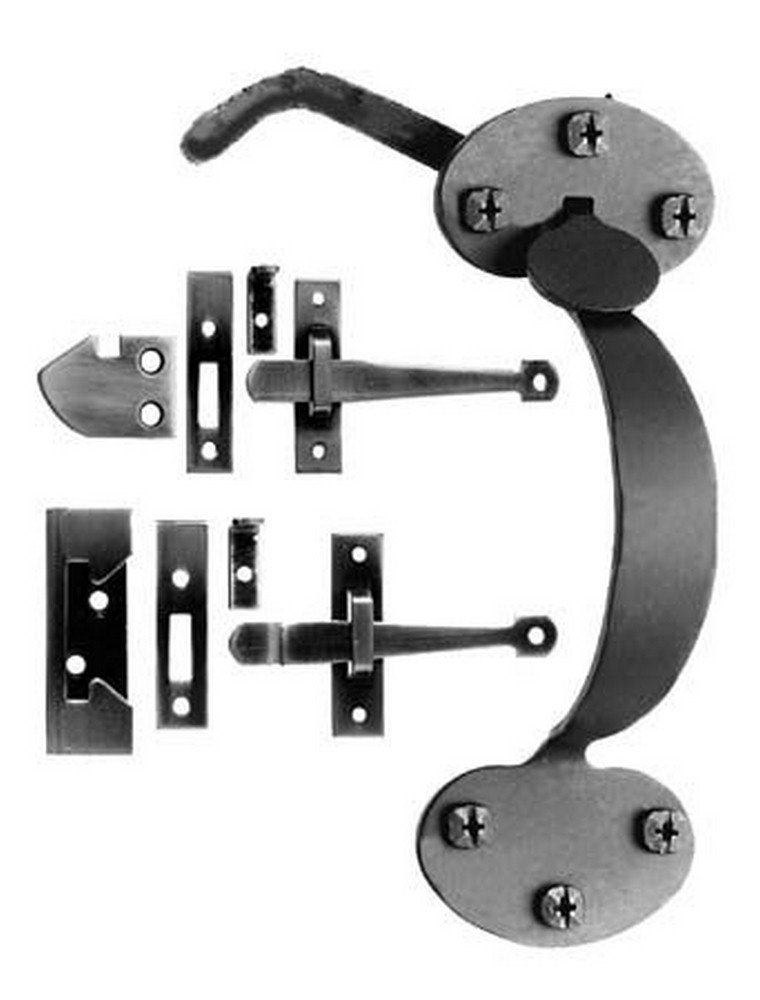 Acorn Matte Black Forged Iron Rim Latch - Heavy Duty Cabinet & Furniture Hardware for Home, Office & RV Use