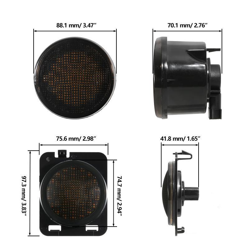 7'' LED Headlight with Halo Ring + 4'' LED Fog Light + LED Smoke Tail Light + Front Turn Signal & Side Marker Light Kit for Jeep Wrangler JK - Off-Road Adventure & Night Driving Upgrade