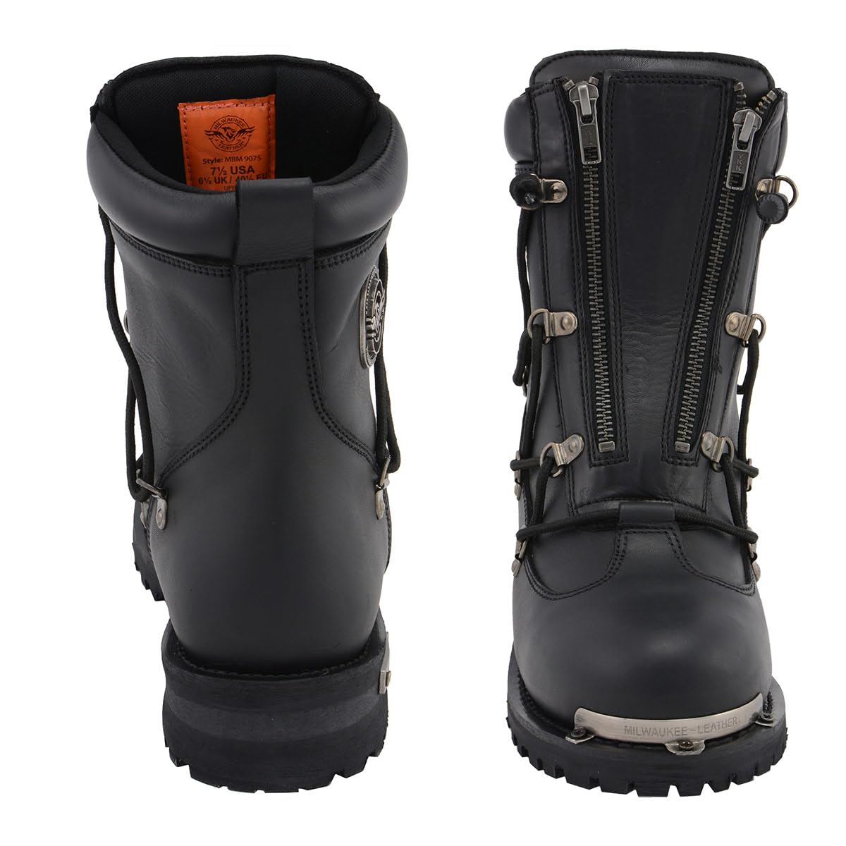 Milwaukee Leather Men's Black Smooth Plain Motorcycle Boots - Size 11 | Durable Riding Boots for Harley, Cruiser & Adventure Bikes | Perfect for Long Rides & Motorcycle Events