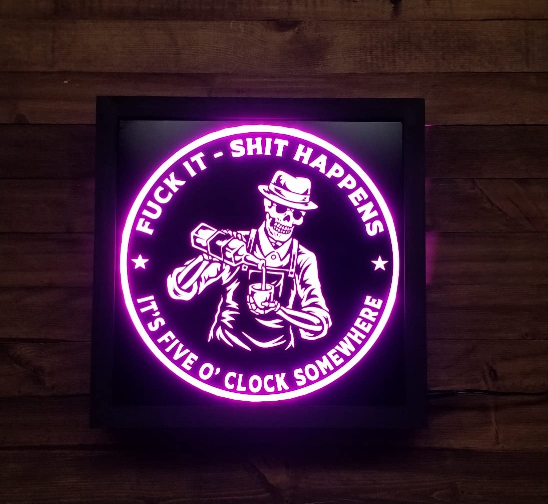 Custom LED Beer & Whiskey Signs - Personalized Bar Name Neon Lights for Man Cave - 12x12 Inches - Perfect for Home Bars, Pubs, and Gifts