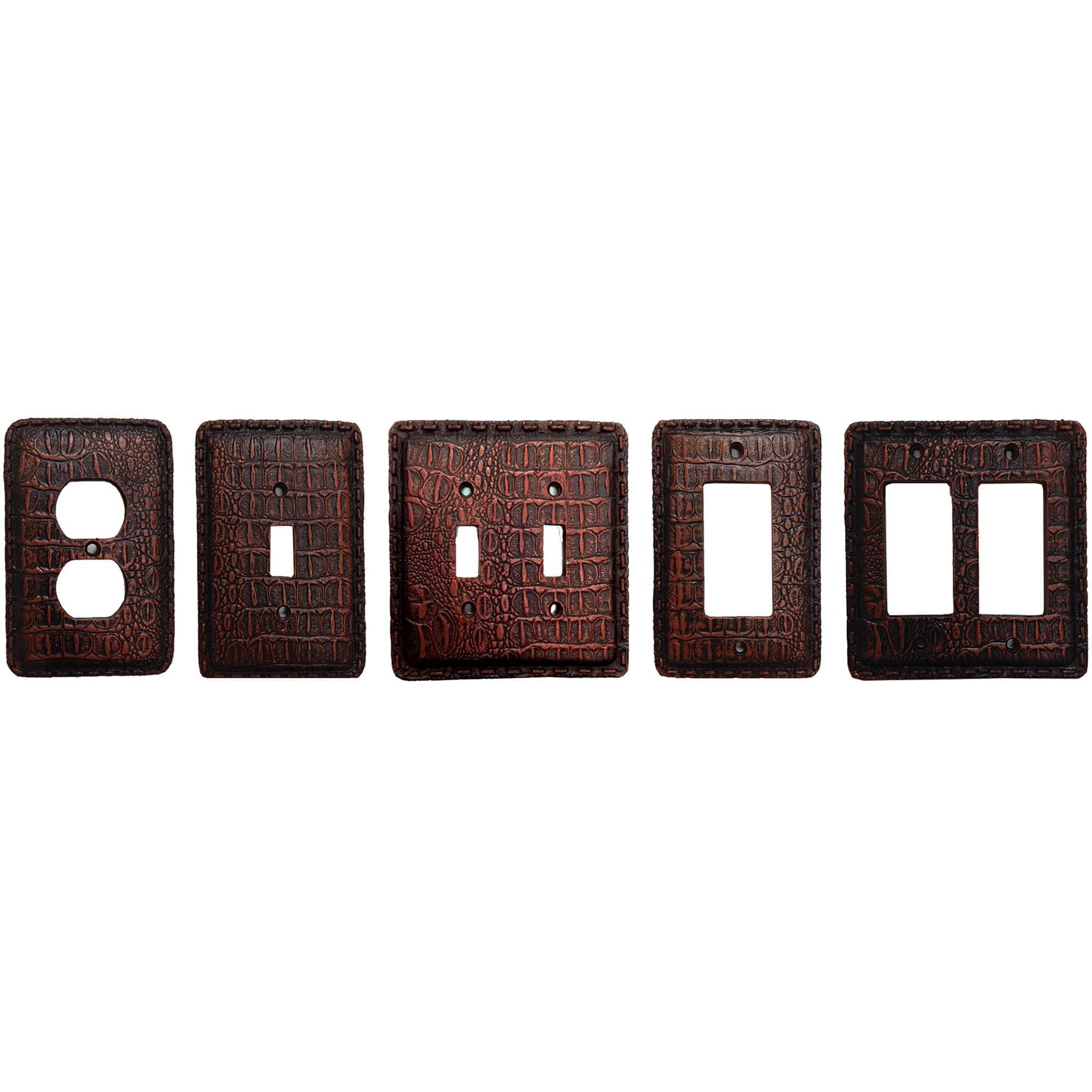 Resin Gator Double Rocker Wall Switch Plate Cover - Decorative Electrical Outlet Cover for Home & Office - Perfect for Living Room, Bedroom, and Kitchen Decor