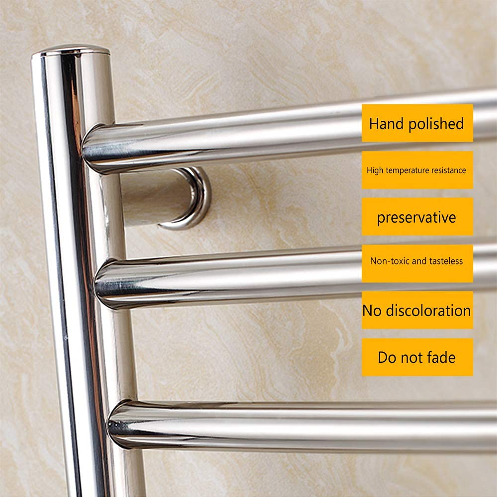Premium APUM Wall Mounted Towel Warmer for Bathroom - Polished Stainless Steel Electric Towel Heater with 4 Timer Settings & 58W Power (Silver Plug-in) - Perfect for Spa, Luxury Bathrooms & Cold Weather Comfort