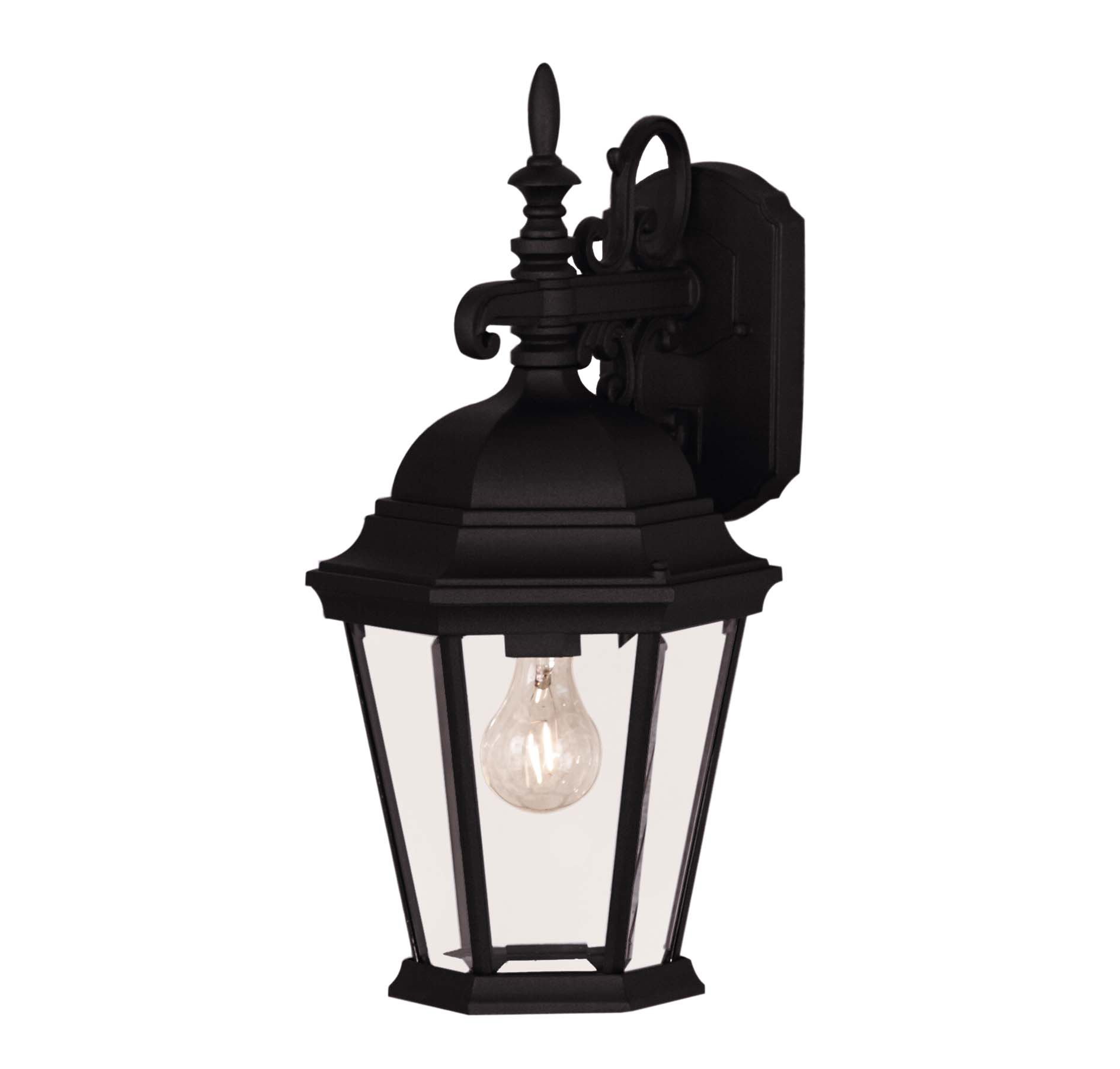 Savoy House 07077-BLK Black One Light Wall Mount Lantern - Outdoor Porch Lighting for Entryway, Patio, and Garden Decor