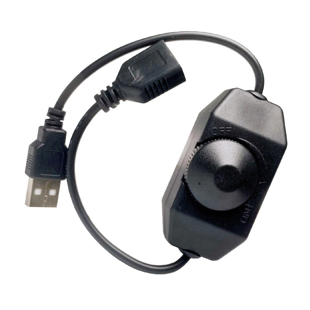 USB Male to Female Extension Cable with Adjustable Control Knob - Black | for Computers, Printers, and Office Equipment Connectivity