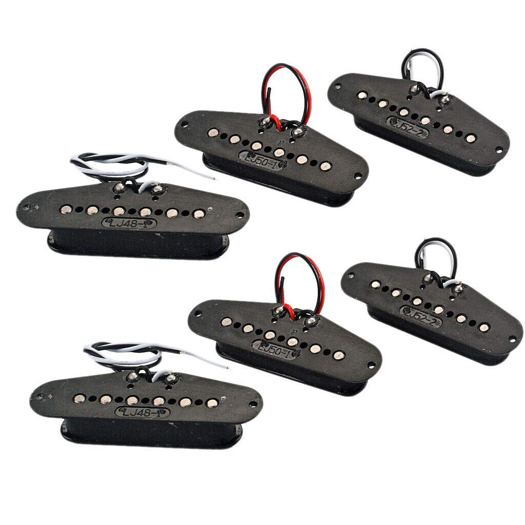 6pcs Alnico V Single Coil Pickup Set - SSS Pickups for ST Electric Guitars - Perfect for Blues, Rock & Vintage Tone Upgrades
