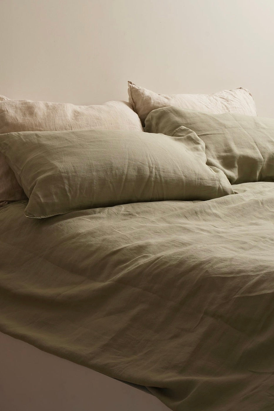 100% French Flax Linen Duvet Cover Set - Sage Green King Size - Breathable & Hypoallergenic Bedding for Luxury Hotels & Master Bedrooms