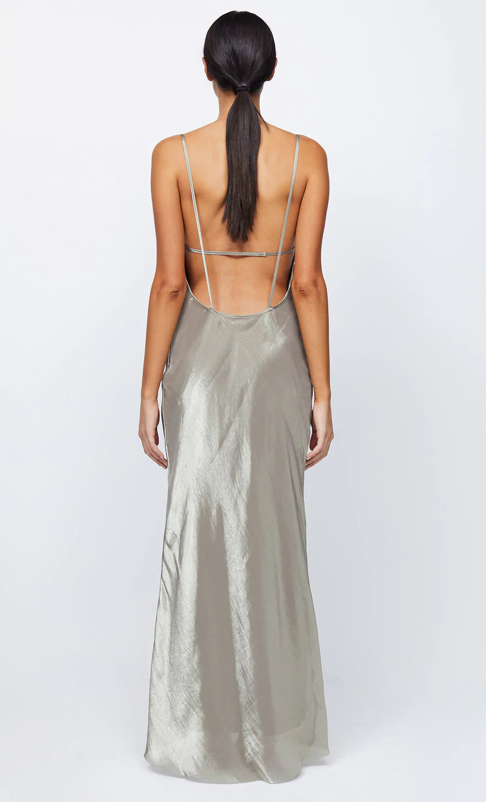 Fleur Maxi Dress - Iridescent Silver Long Flowy Evening Gown for Women, Perfect for Weddings, Parties & Special Occasions
