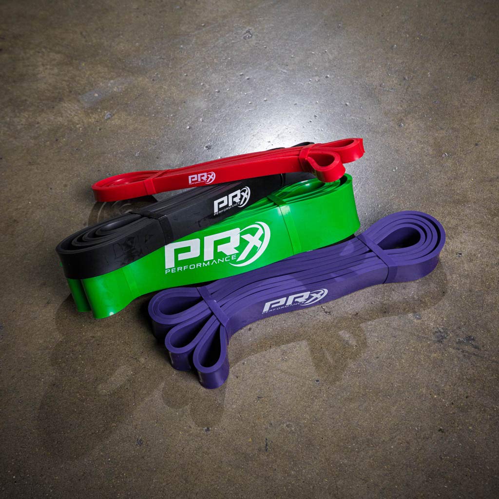 PRx Performance Mobility Band Bundle - Resistance Bands for Assisted Pull-Ups, Powerlifting & Strength Training - Red, Black, Purple, Green Exercise Bands for Speed & Agility Workouts - Perfect for Home Gym, CrossFit & Athletic Training