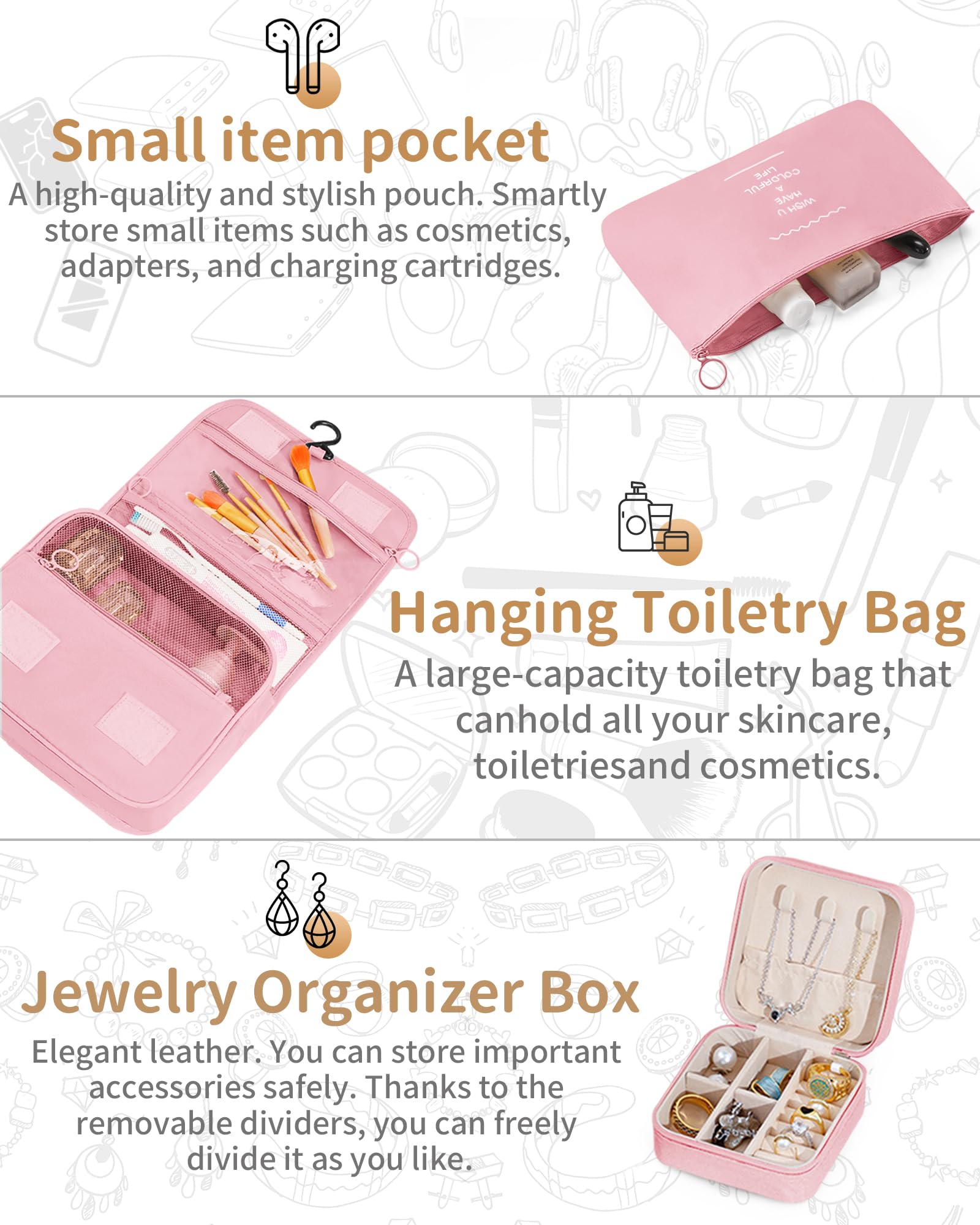 11-Piece Packing Cubes Set for Travel - Suitcase & Luggage Organizer Bags with Toiletry Bag | Travel Essentials in Pink | Perfect for Business Trips, Vacations & Weekend Getaways