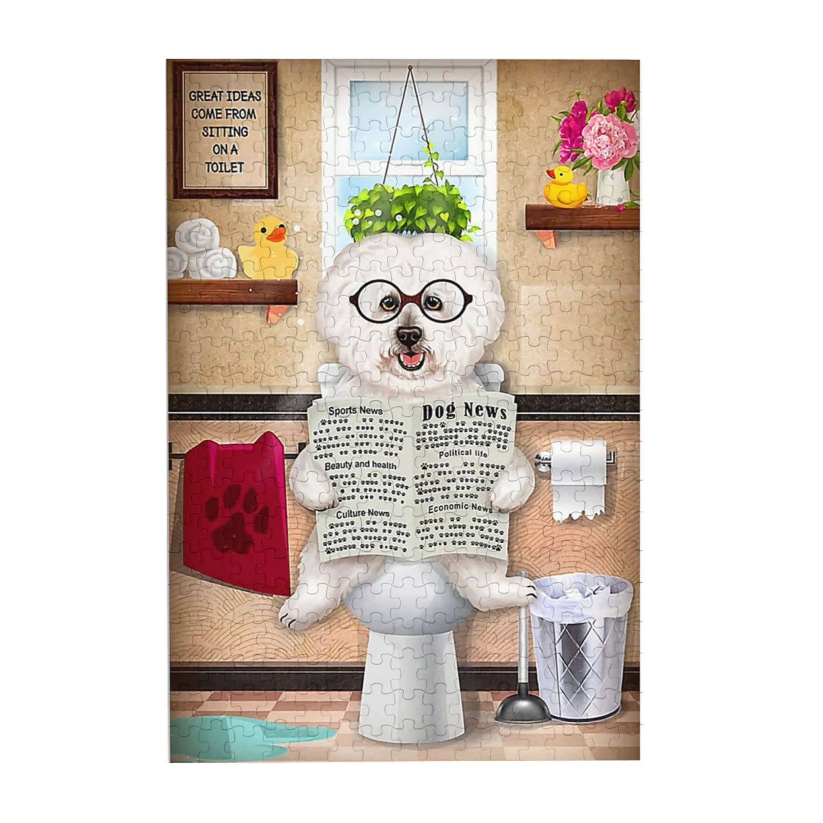 300-Piece Bichon Frise Dog Memorial Jigsaw Puzzle - Fun & Educational Puzzle Game for Adults & Kids - Perfect Gift for Pet Lovers & Family Game Night