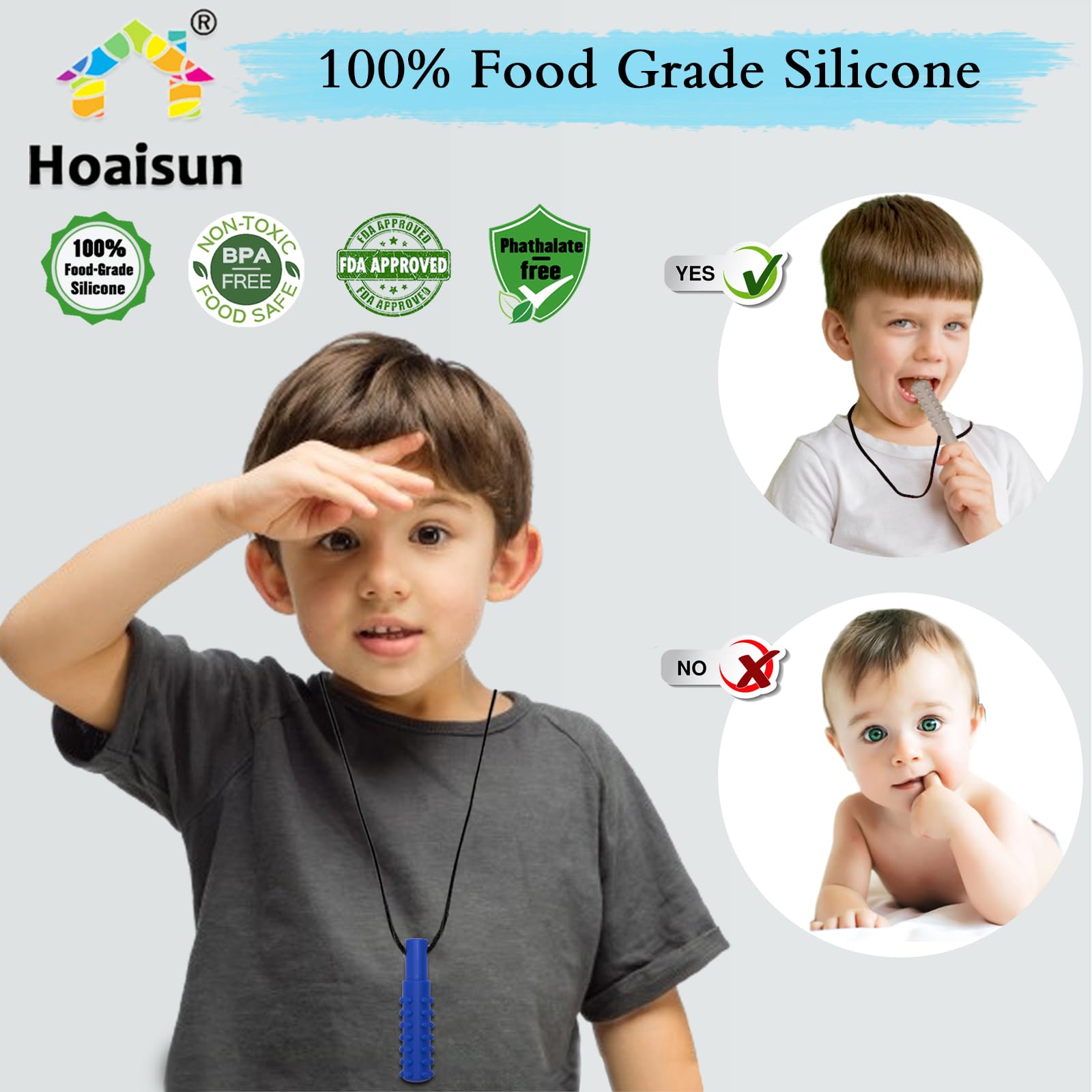 8 Pack Silicone Chew Necklaces for Kids & Adults - Sensory Chew Toys for Autism, ADHD, SPD - Reduce Biting, Chewing & Fidgeting - Perfect for School, Travel & Stress Relief