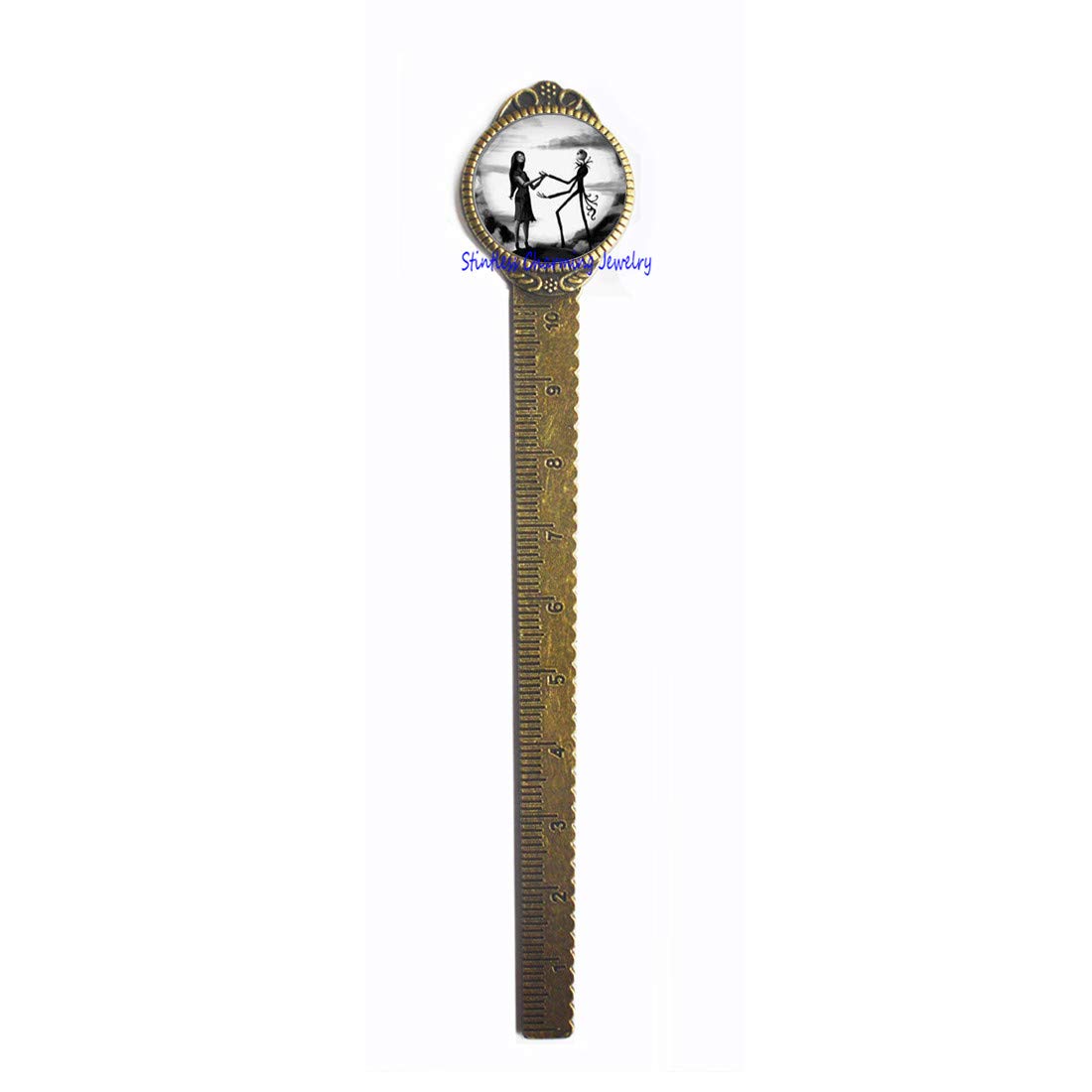 Jack and Sally Inspired Bookmark - Jack Skellington Moon Bookmarker | Unique Wedding Gifts & Art Gifts for Men and Women | Perfect for Book Lovers, Halloween Decor & Disney Fans