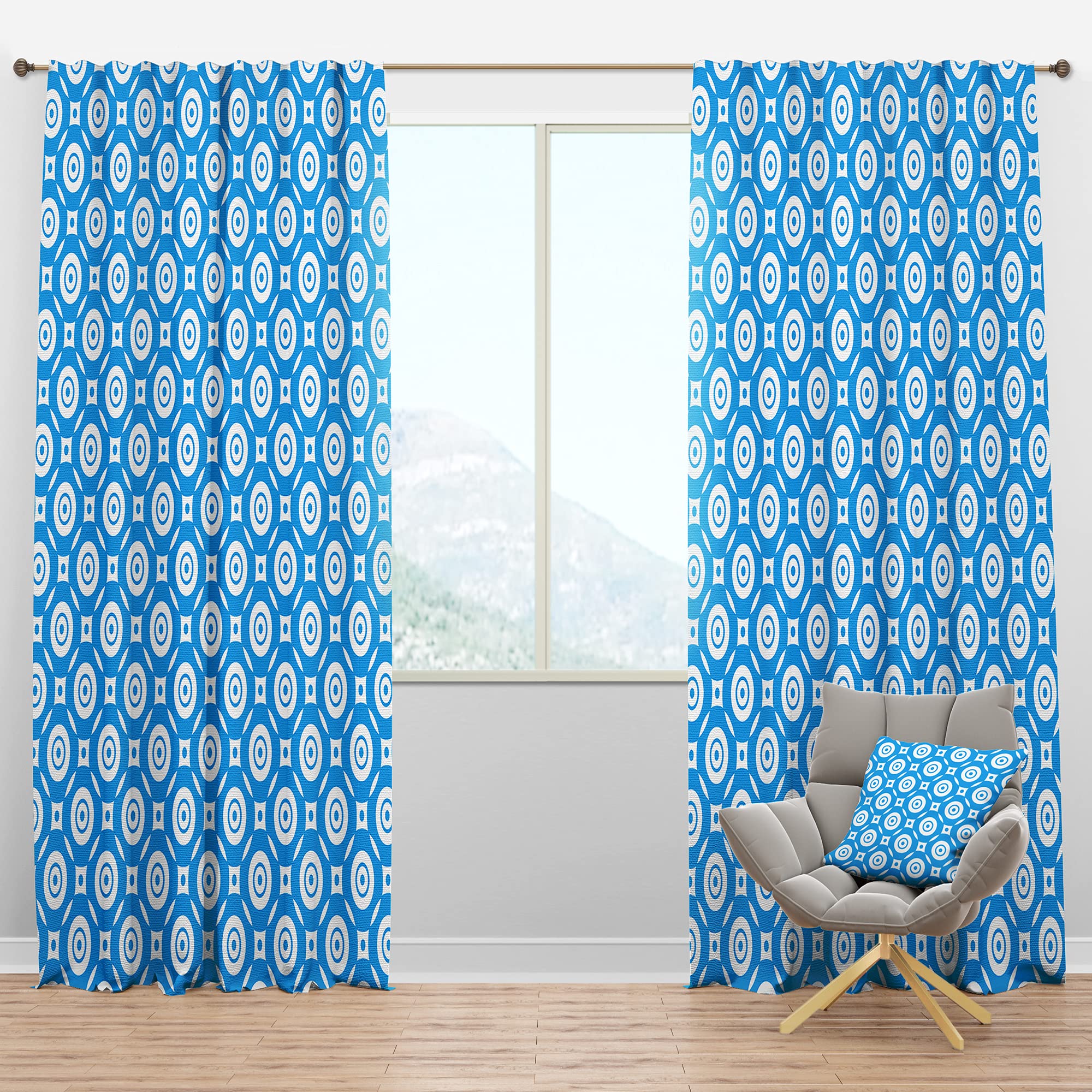 DesignQ Blackout Curtains - Retro Ornamental Design IV - Thermal Insulated Single Panel (52x108 inches) for Bedroom & Living Room - Perfect for Home Theater, Nursery & Light Control