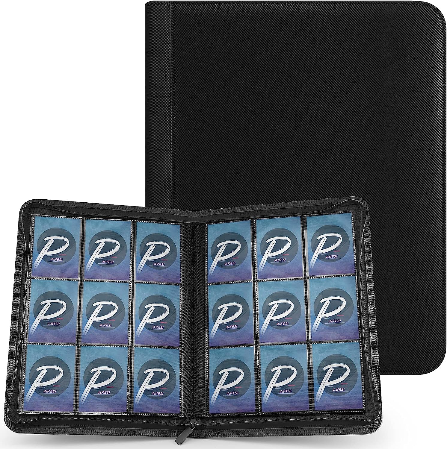 PAKESI Trading Cards Album - 20 Premium 9-Pocket Pages Holds 360 Cards | Black Collector Binder for Pokemon, MTG, Yu-Gi-Oh & Sports Cards | Perfect for Organizing, Trading & Displaying Valuable Collections