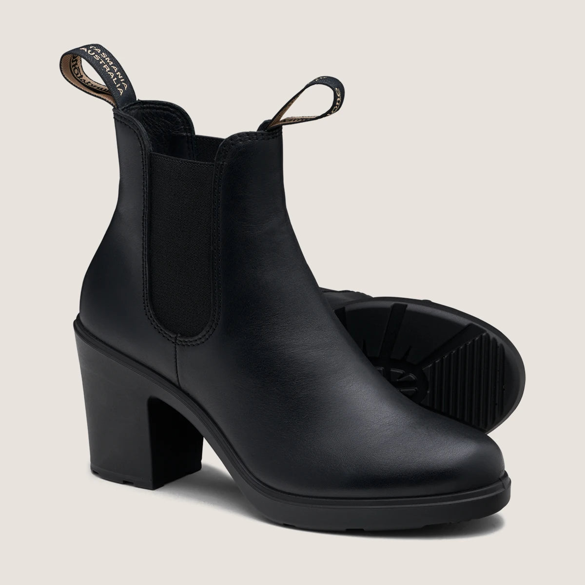 Blundstone Women's 2365 High Heel Chelsea Boots Black Leather Ankle Booties - Perfect for Work, Office & Casual Outfits