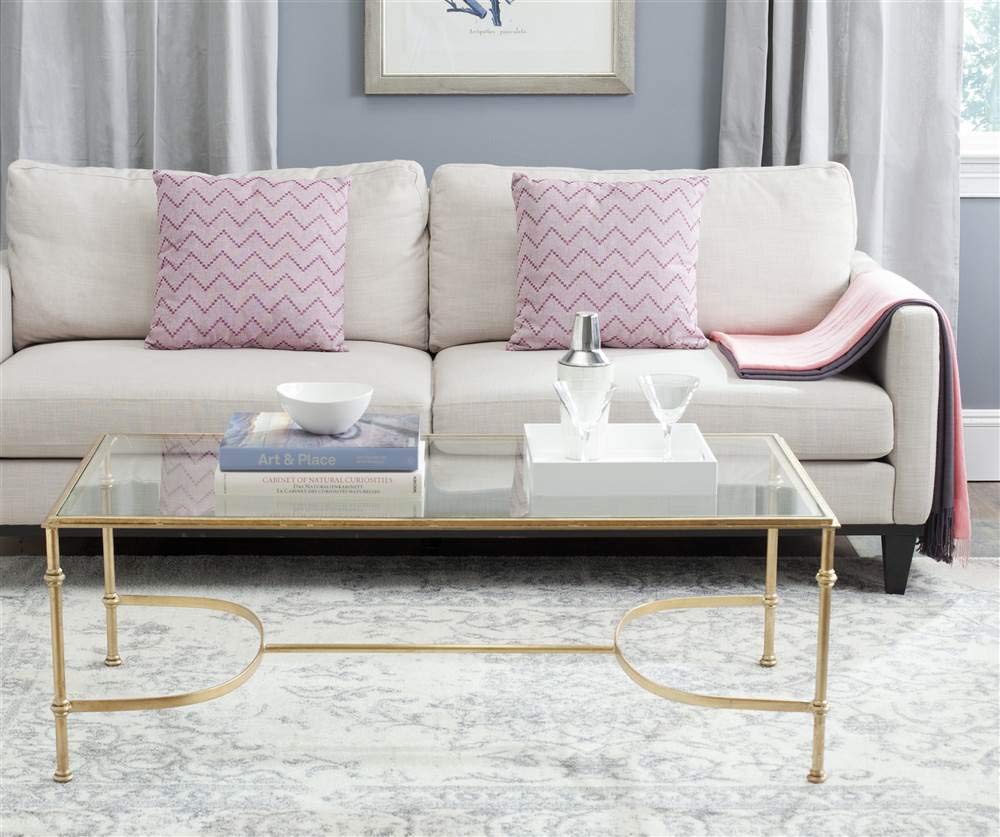 Safavieh Lucille Gold Coffee Table - Modern Living Room Furniture for Small Spaces, Home Decor, and Entertaining Guests
