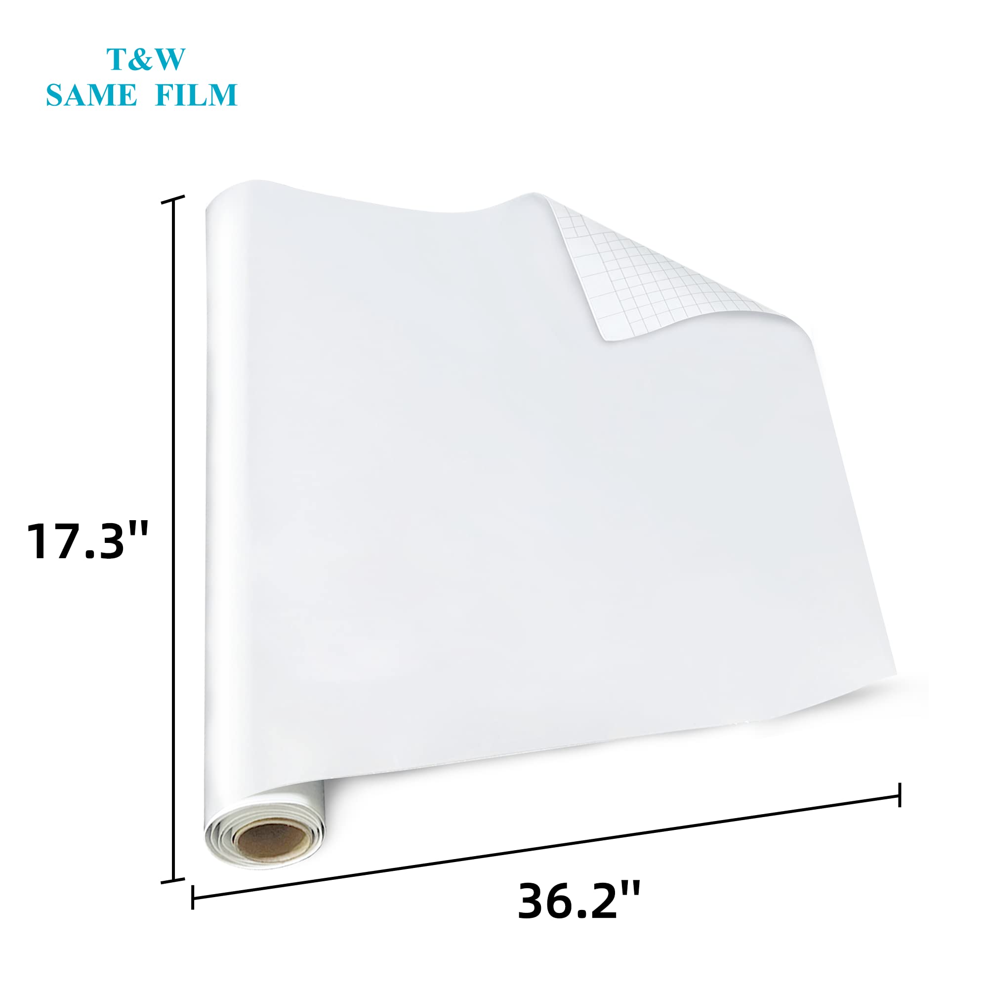 T&W SAME FILM Whiteboard Sticker for Wall - Self Adhesive Dry Erase Board Paper with 1 Marker - 17.3