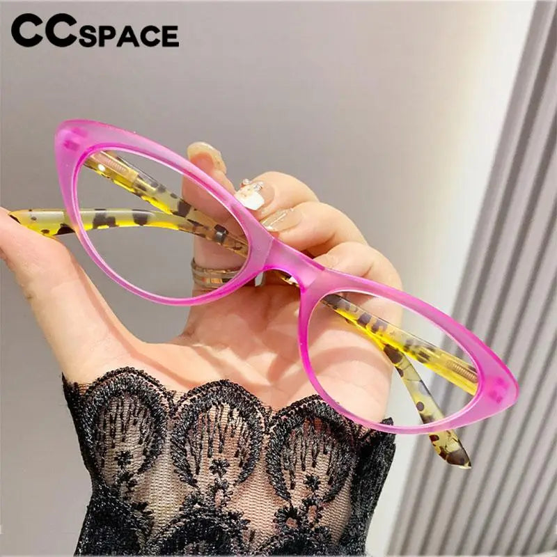 CCspace Unisex Full Rim Oval Cat Eye Polycarbonate Reading Glasses +1.50 to +4.00 Strength - Lightweight & Durable Eyewear for Reading, Work & Fashion