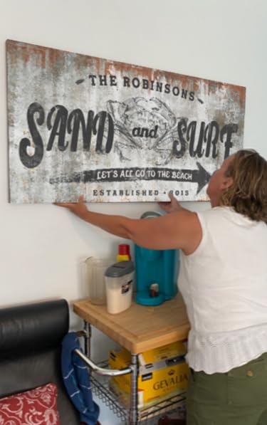 Personalized Coastal Beach Sign Wall Decor - Large 48