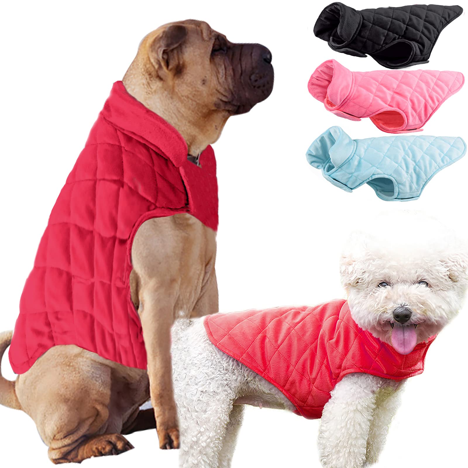 Etechydra Fleece Dog Coat - Warm Winter Dog Jacket for Small, Medium & Large Dogs | Soft Pet Sweater Vest for Indoor & Outdoor Use | Red XL | Perfect for Cold Weather Walks & Cozy Home Comfort