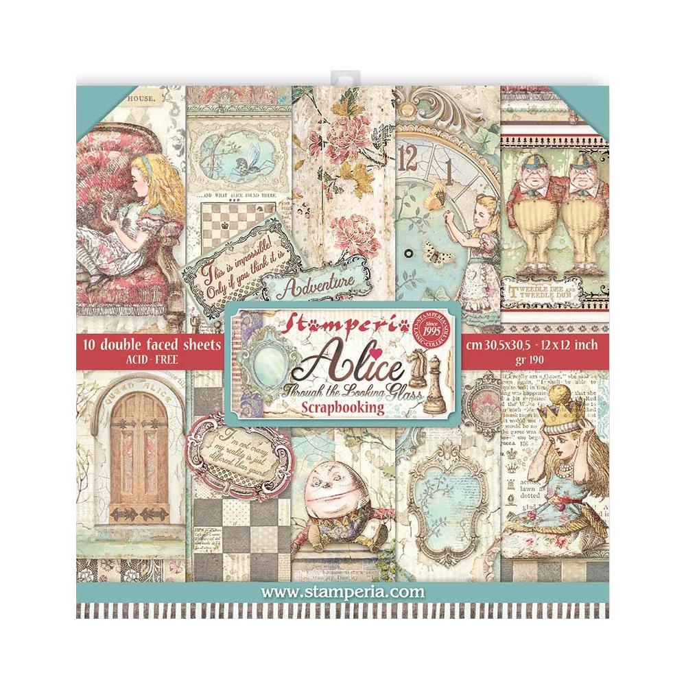 Alice Through The Looking Glass 12x12 Scrapbook Paper Pad - 10 Sheets/Pkg - Perfect for Scrapbooking, Card Making & DIY Craft Projects