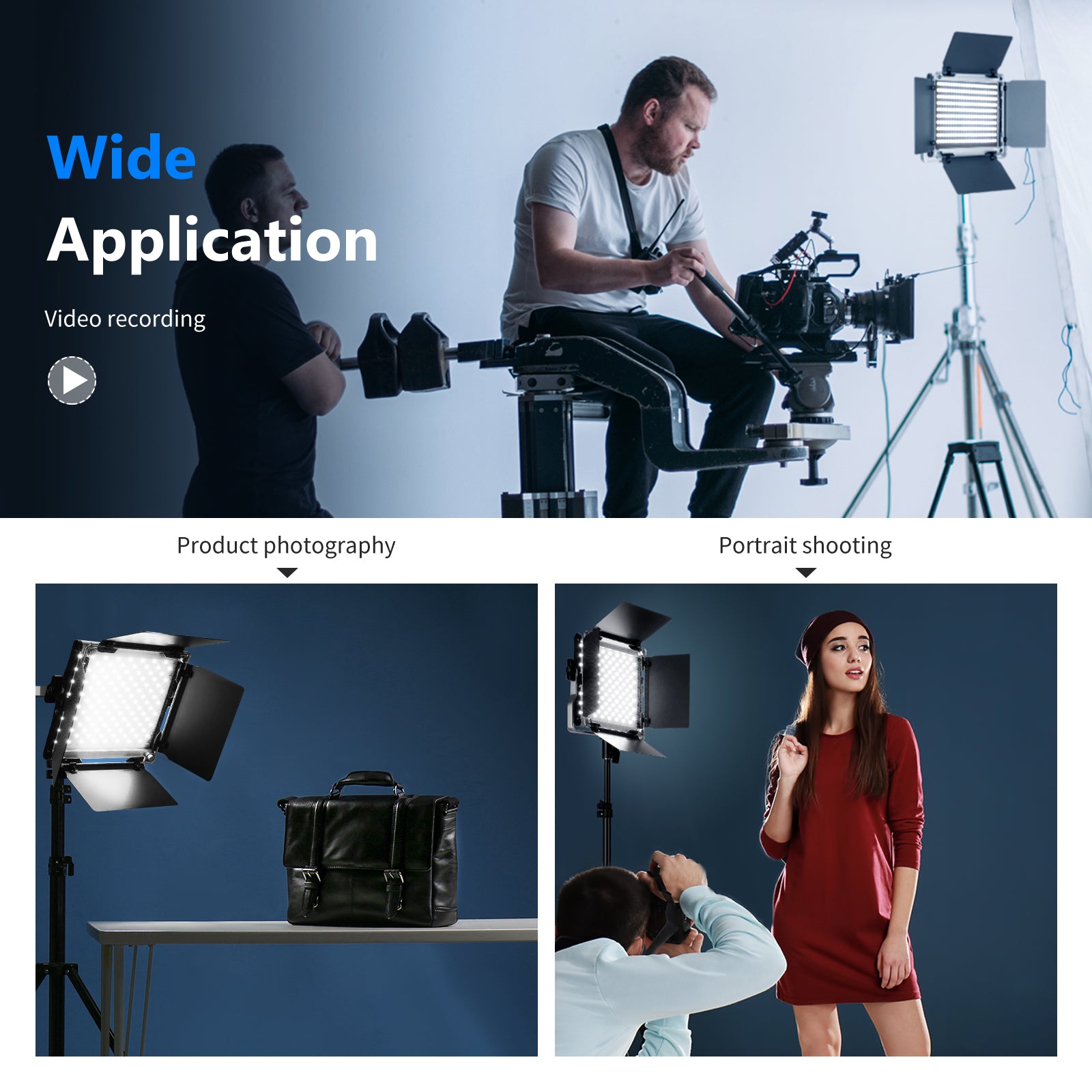 Professional NEEWER LED Video Light Barn Door for 480 LED Light Panel - Perfect for Studio Photography, YouTube Videos & Film Production