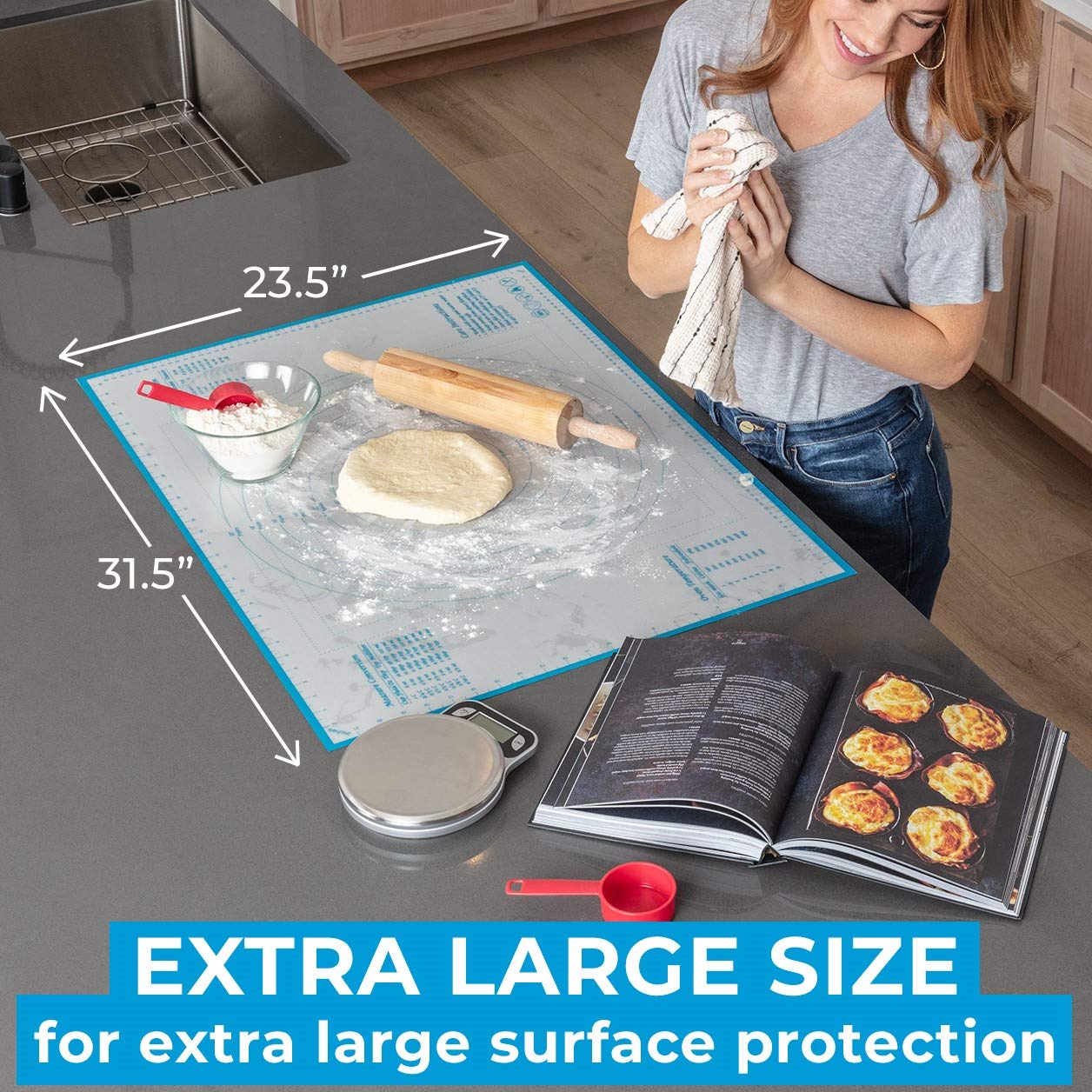 XXL Non-Slip Silicone Baking Mat - 23.5