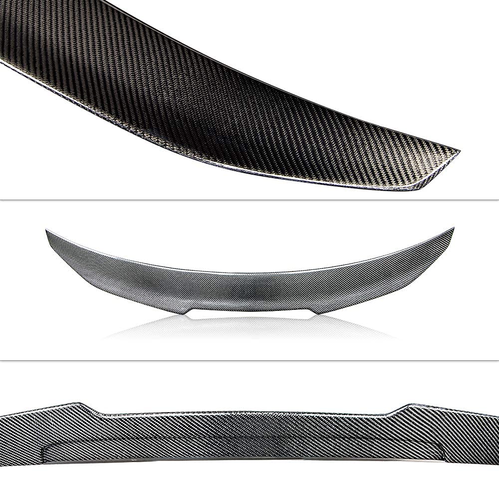 AeroBon Real Carbon Fiber Trunk Spoiler for 2013-2018 BMW 3 Series F30 Sedan & F80 M3 - H Style Rear Wing Spoiler - Enhances Aerodynamics & Sporty Look for Street Racing & Car Shows