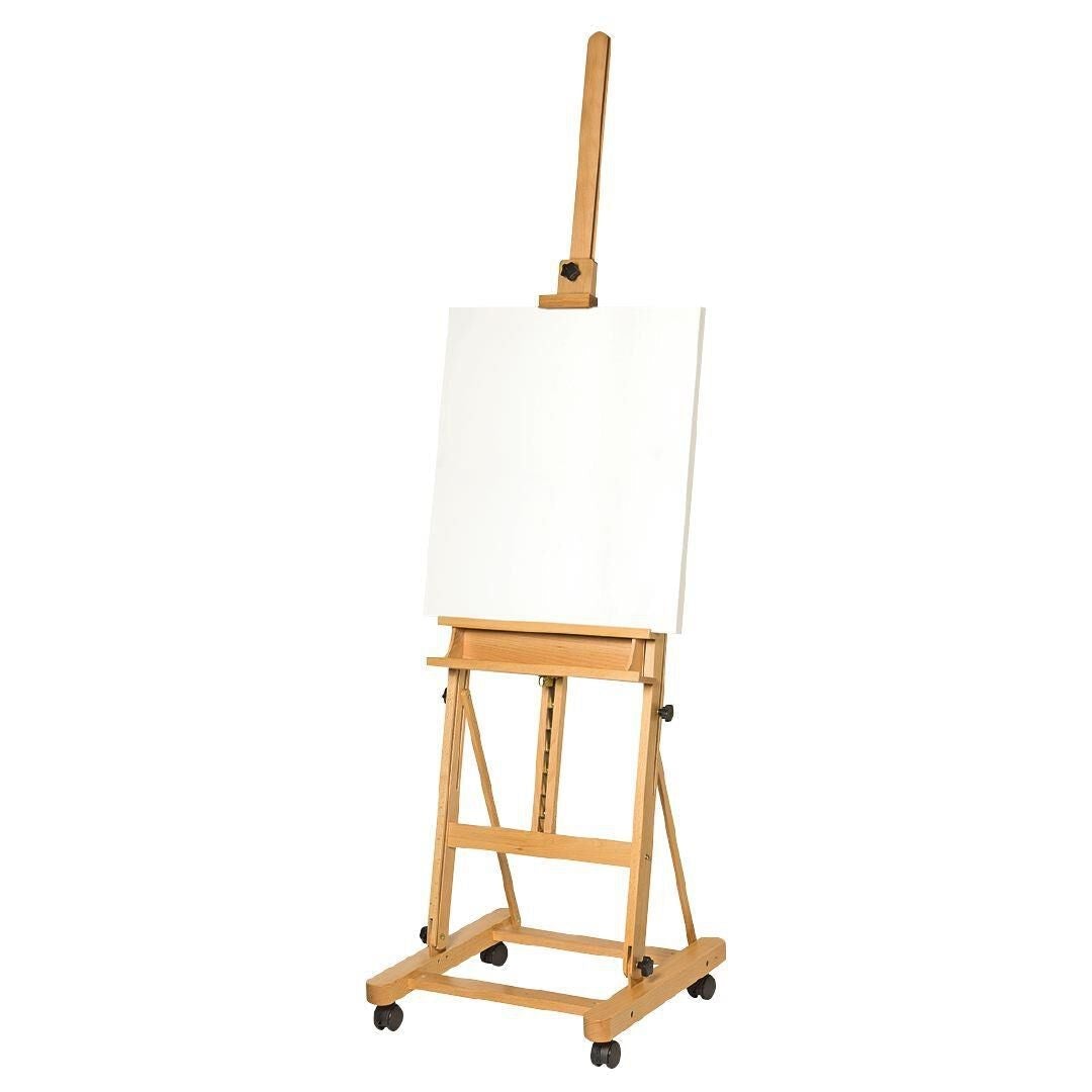 Art Advantage Premium Studio Easel - Adjustable Rake & Paint Shelf for Professional Artists - Perfect for Oil Painting, Acrylics & Watercolors in Home Studio or Classroom