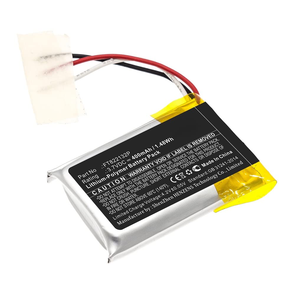 Synergy Digital Replacement Headset Battery - Compatible with Skullcandy FT822132P (Li-Polymer 3.7V 400mAh) - Perfect for Wireless Headphones, Gaming Headsets & Bluetooth Audio Devices