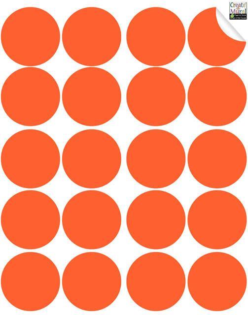 Orange Wall Dot Decals - Peel and Stick Wall Stickers for Home Decor, Nursery, Kids Room & Office - Removable Dots for Creative Wall Design & DIY Projects