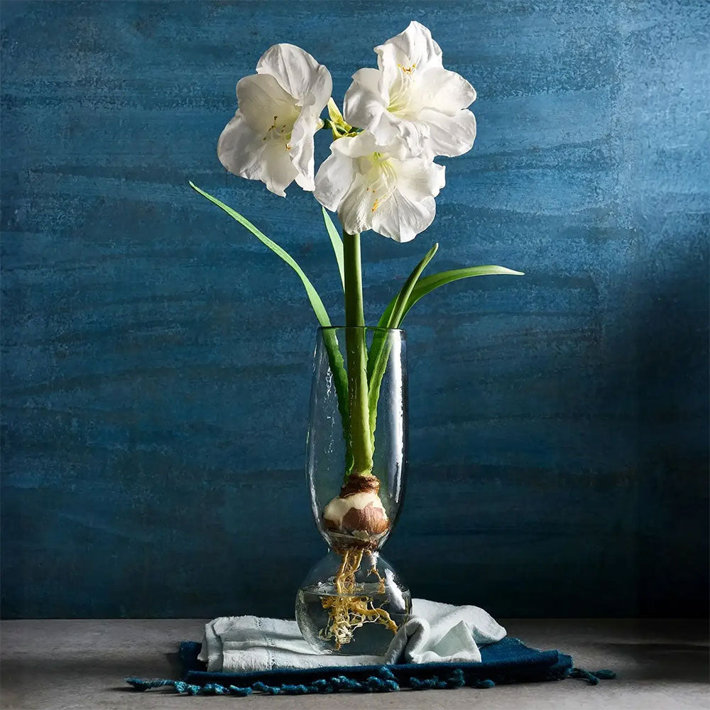 Tall Dimpled Glass Bulb Vase - Elegant Floral Centerpiece for Weddings, Home Decor & Gift Giving