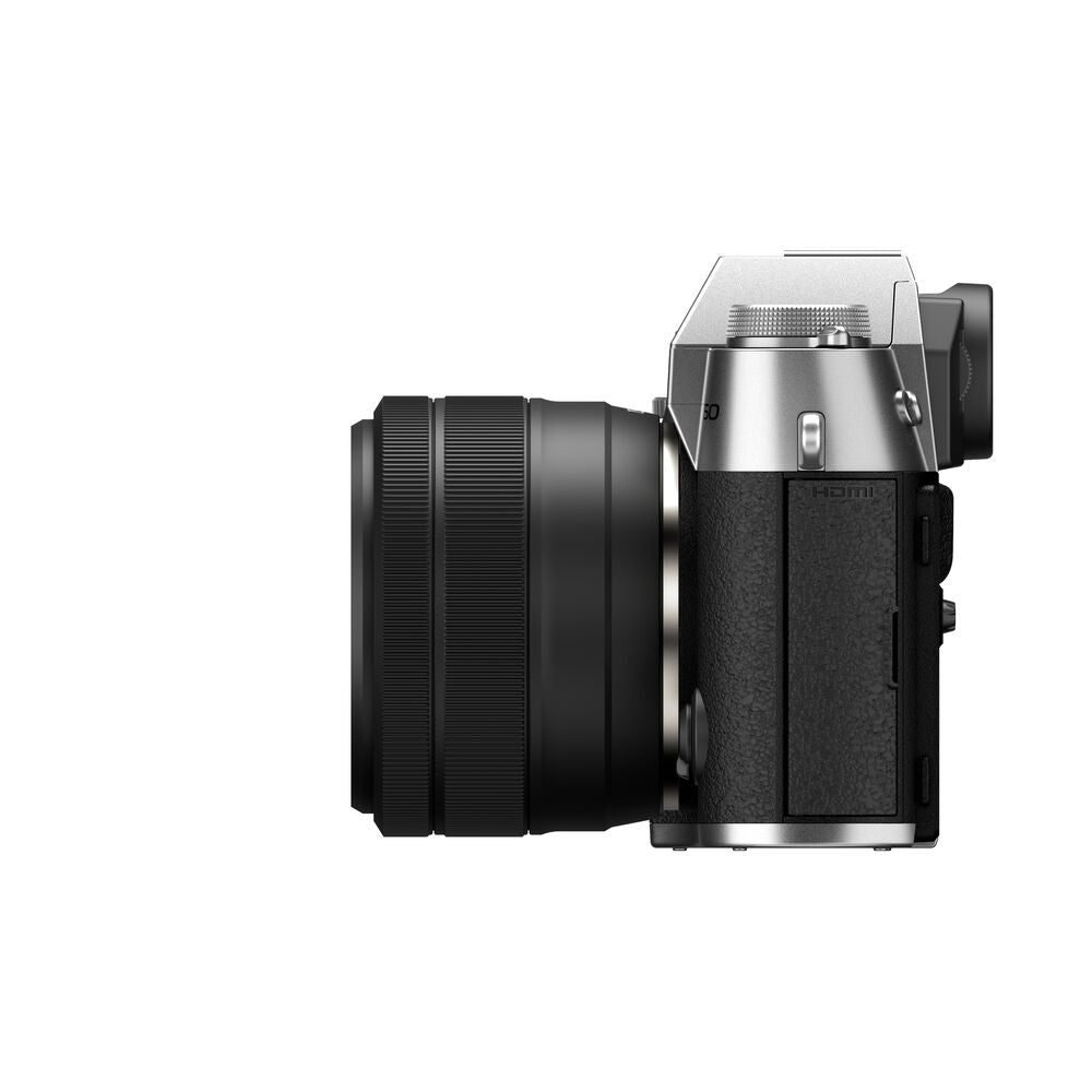Fujifilm X-T50 Mirrorless Digital Camera with XC 15-45mm f/3.5-5.6 OIS PZ Lens Kit - Silver | 26.1MP APS-C Sensor, 4K Video, Compact & Lightweight for Travel, Vlogging & Street Photography