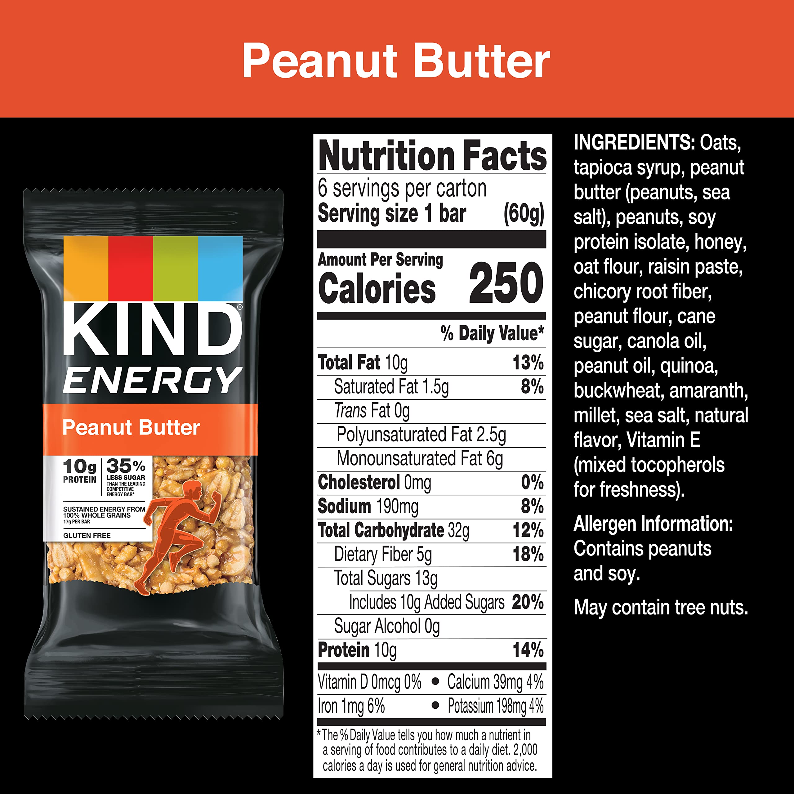 KIND Peanut Butter Protein Bars - Gluten Free Healthy Snacks with 10g Protein (30 Count) | On-The-Go Energy for Hiking, Workouts & Busy Lifestyles