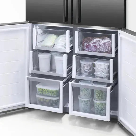Fisher & Paykel 538L Quad Door Stainless Steel Refrigerator - Energy Efficient French Door Fridge for Large Kitchen & Family Use