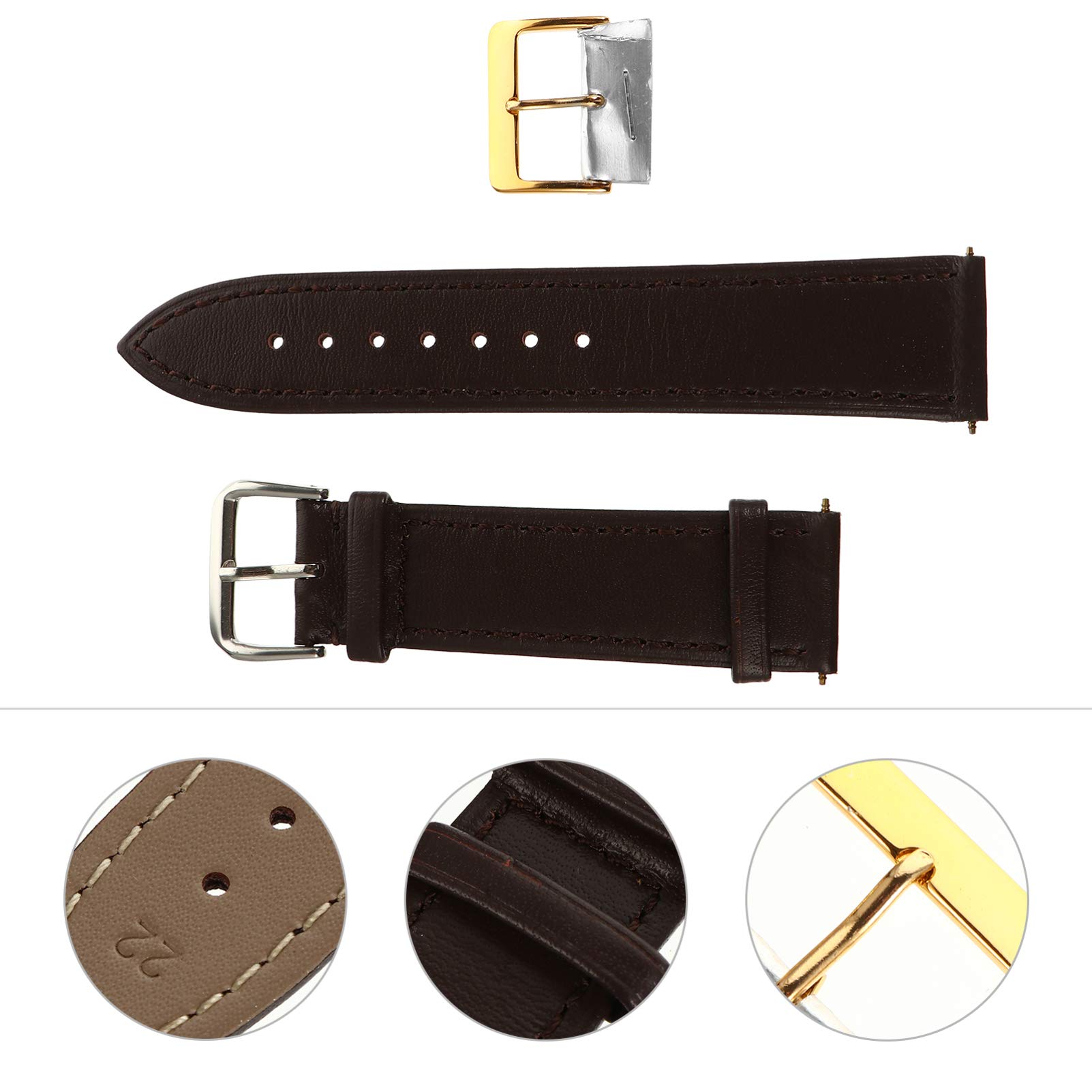 22mm Leather Watch Strap for Smart Watches - Comfortable & Stylish for Daily Wear