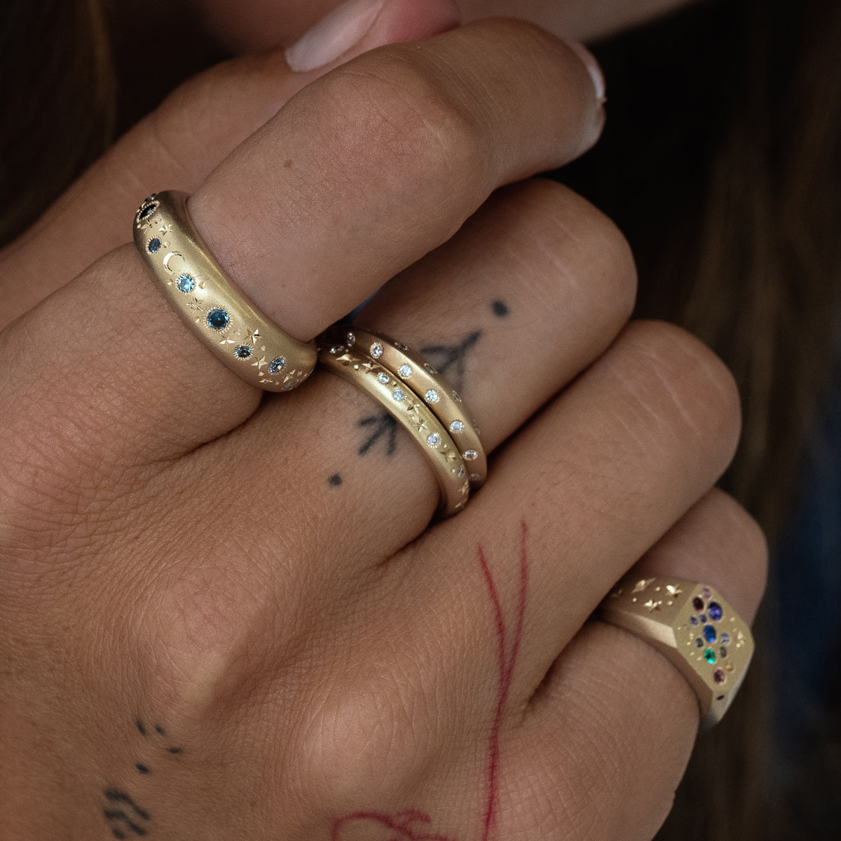 Celestial Charm Micro Band Bracelet - Dainty Adjustable Starry Sky Jewelry for Women - Perfect for Everyday Wear, Gifts & Special Occasions