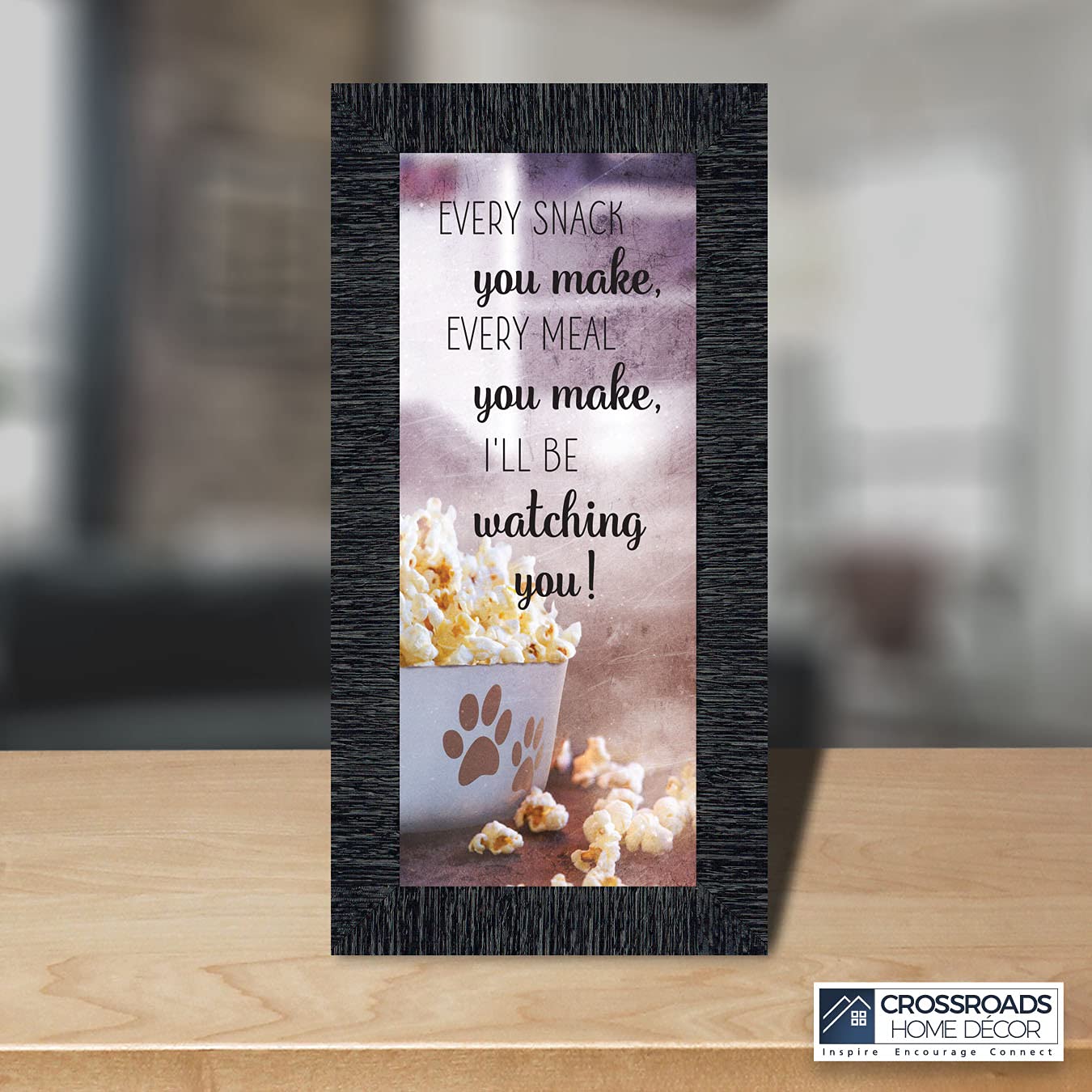 Crossroads Home Décor Dog and Snacks Picture Frame - Paw Print Wall Art for Pet Lovers - Perfect for Living Room, Bedroom, or Office Decor